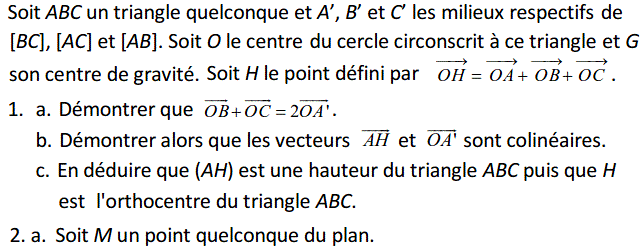 Barycentre: Exercice 109