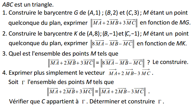 Barycentre: Exercice 66