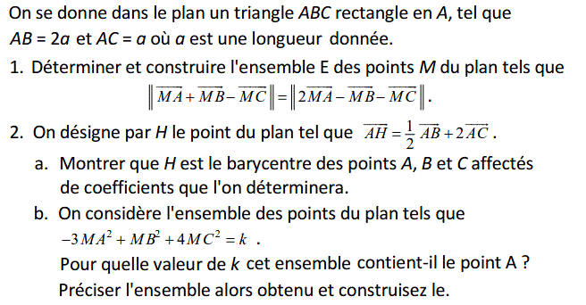 Barycentre: Exercice 45