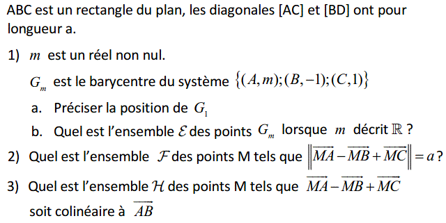 Barycentre: Exercice 72