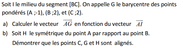 Barycentre: Exercice 70