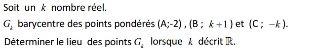 Barycentre: Exercice 71