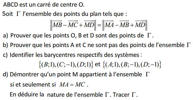 Barycentre: Exercice 73