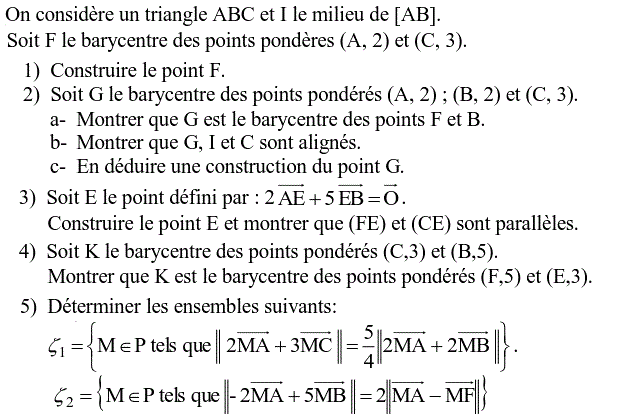 Barycentre: Exercice 77