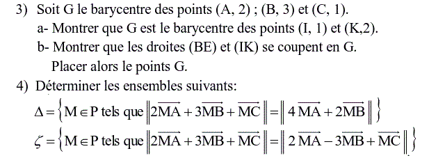 Barycentre: Exercice 102