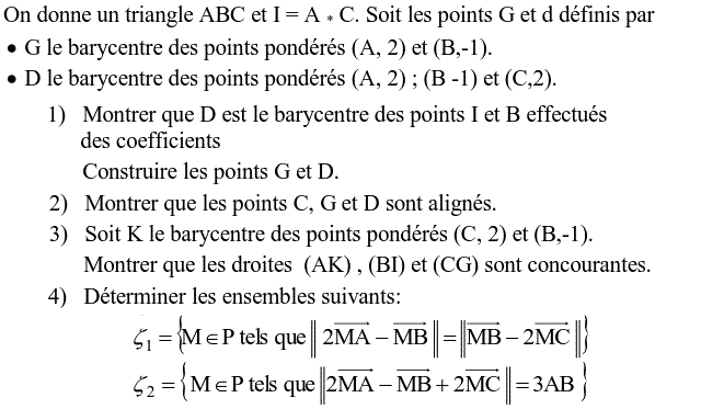 Barycentre: Exercice 78