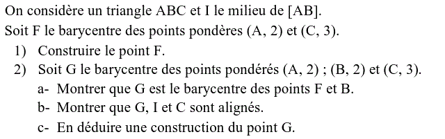 Barycentre: Exercice 84