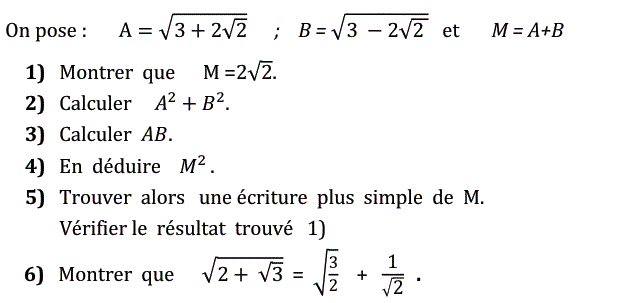 Calcul dans IR: Exercice 54