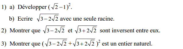 Calcul dans IR: Exercice 37