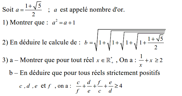 Calcul dans IR: Exercice 68