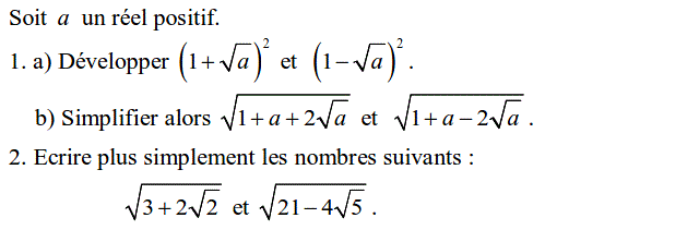 Calcul dans IR: Exercice 18