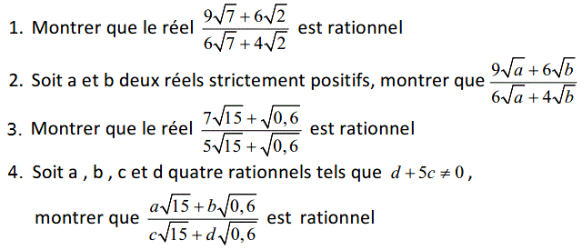 Calcul dans IR: Exercice 67