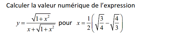 Calcul dans IR: Exercice 19