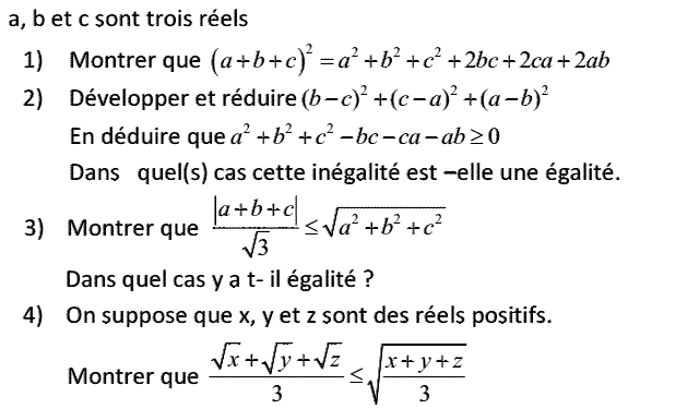 Calcul dans IR: Exercice 73