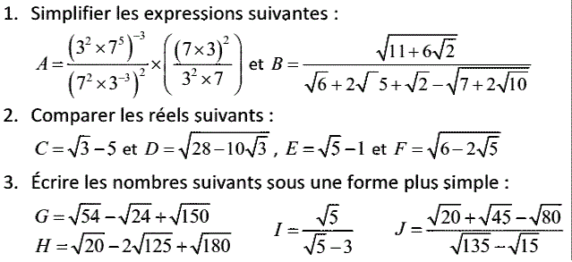 Calcul dans IR: Exercice 72