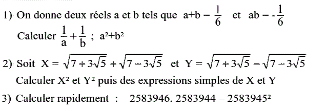 Calcul dans IR: Exercice 46