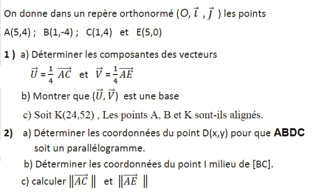 Calcul vectoriel: Exercice 58