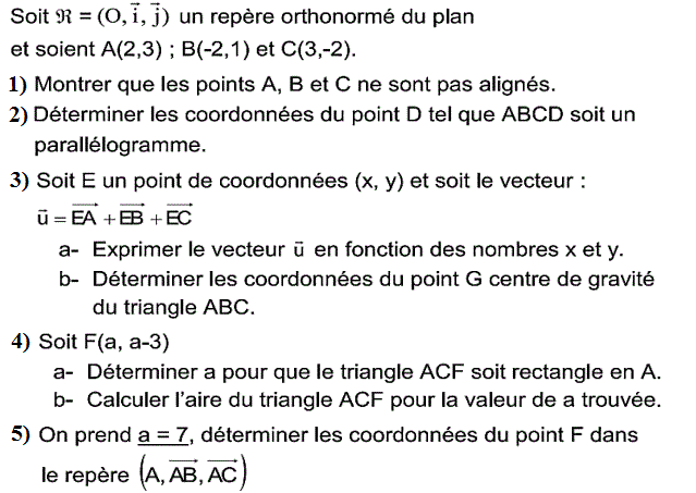 Calcul vectoriel: Exercice 74
