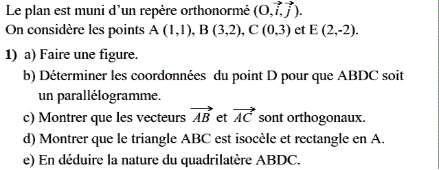 Calcul vectoriel: Exercice 81