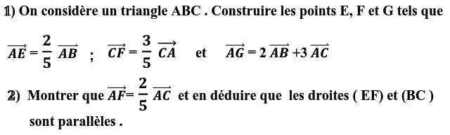 Calcul vectoriel: Exercice 1