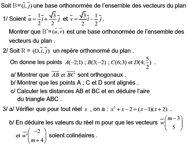 Calcul vectoriel: Exercice 77