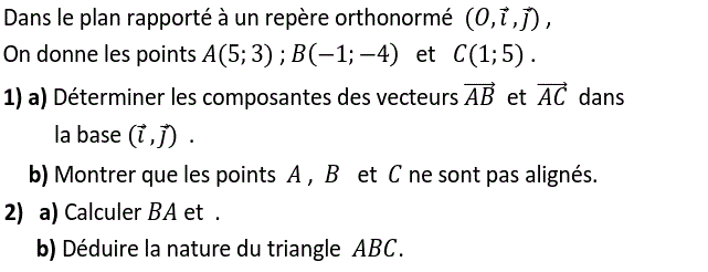 Calcul vectoriel: Exercice 84