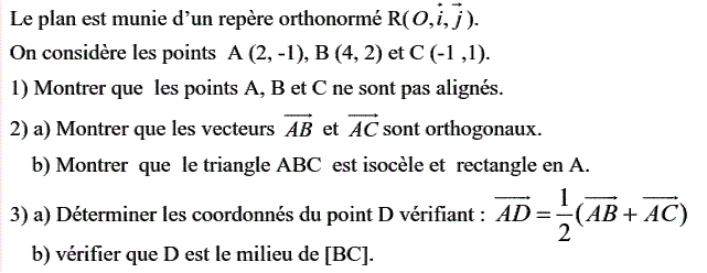 Calcul vectoriel: Exercice 29