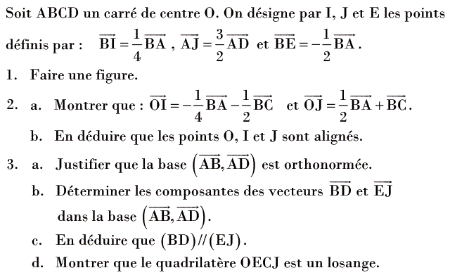 Calcul vectoriel: Exercice 47