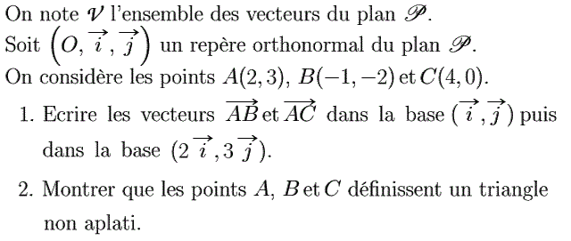 Calcul vectoriel: Exercice 19