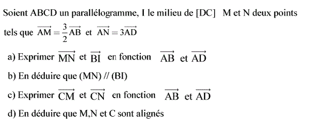 Calcul vectoriel: Exercice 3