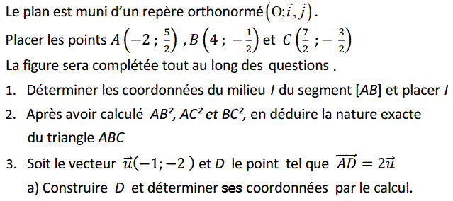 Calcul vectoriel: Exercice 85