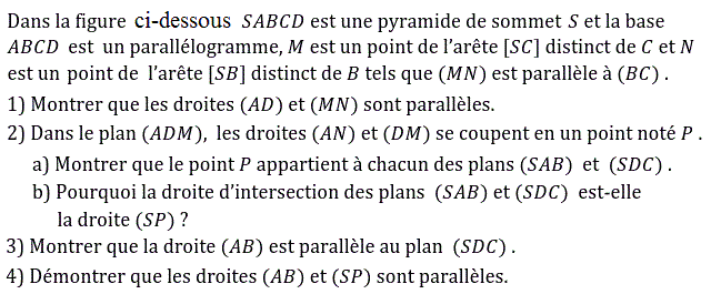 Géométrie dans l'espace: Exercice 17