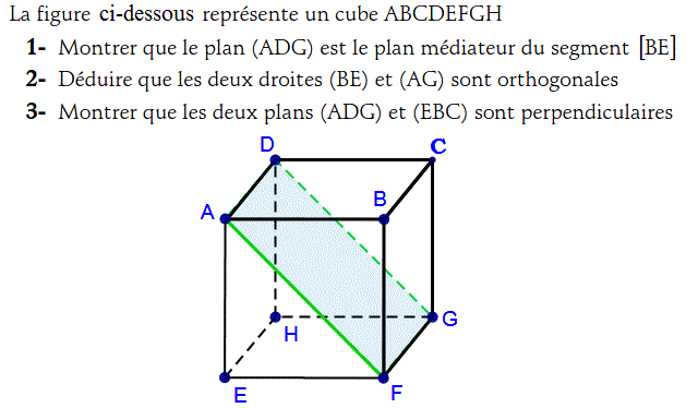 Géométrie dans l'espace: Exercice 3