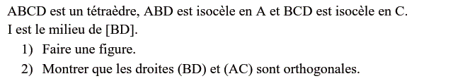 Géométrie dans l'espace: Exercice 2