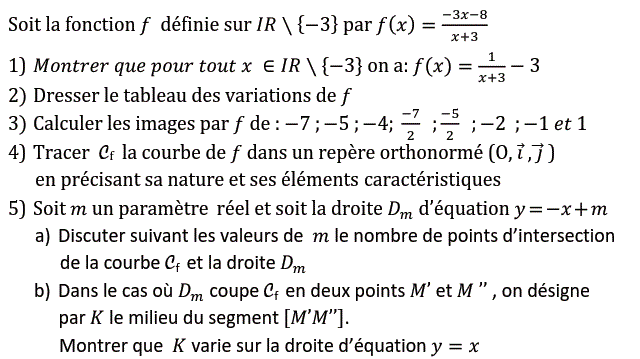 Fonctions: Exercice 59