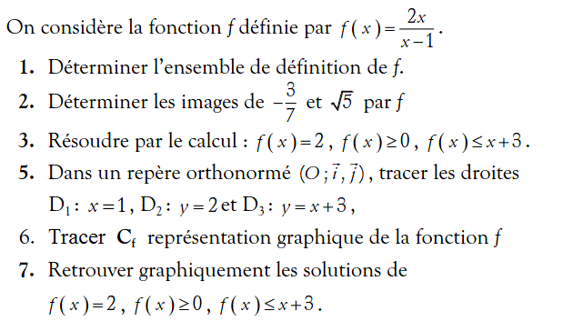 Fonctions: Exercice 7