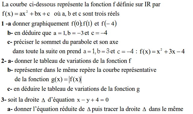 Fonctions: Exercice 61