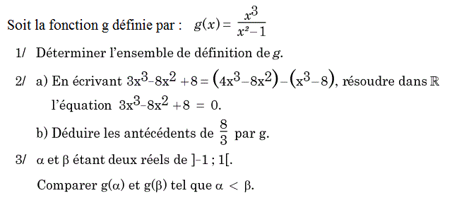 Fonctions: Exercice 11