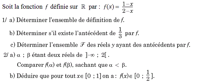 Fonctions: Exercice 11