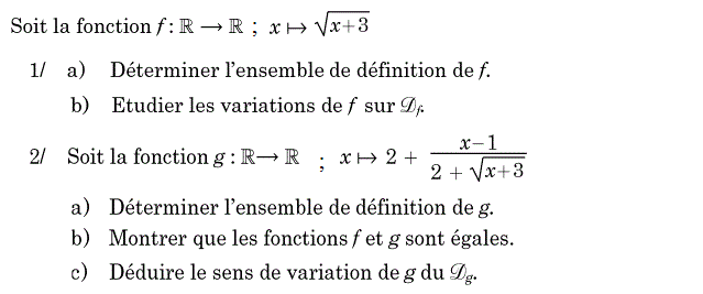 Fonctions: Exercice 42