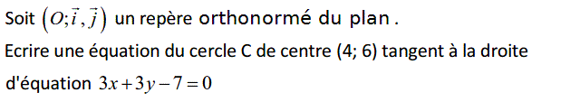 Géométrie analytique: Exercice 2