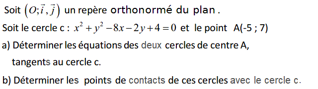 Géométrie analytique: Exercice 14