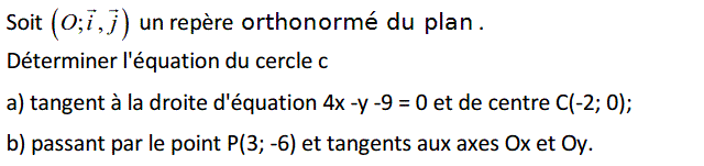 Géométrie analytique: Exercice 3