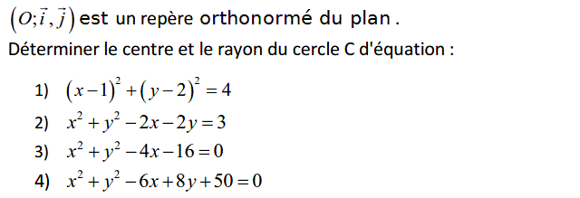 Géométrie analytique: Exercice 12