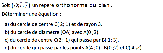 Géométrie analytique: Exercice 9
