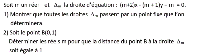 Géométrie analytique: Exercice 1