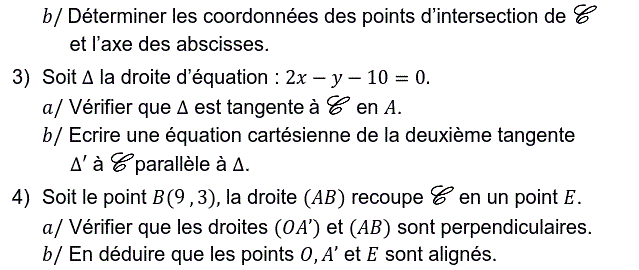 Géométrie analytique: Exercice 73