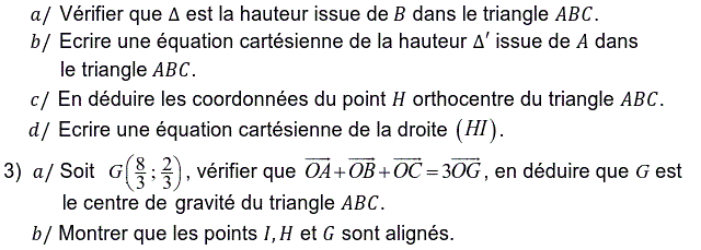 Géométrie analytique: Exercice 36