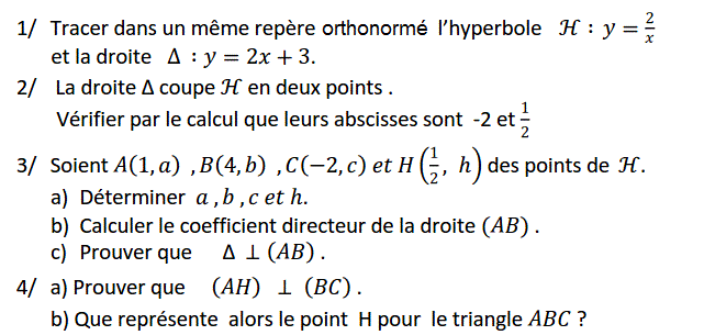 Géométrie analytique: Exercice 34