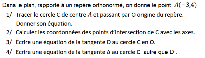 Géométrie analytique: Exercice 30